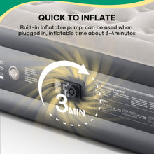 Load image into Gallery viewer, Ophanie Queen Air Mattress 18in Puncture Resistant Air Beds with Built in Pump, Elevated Quick Inflation/Deflation Inflatable Beds for Camping, Indoor Colchon, Guests Air Bed, Drak Gray
