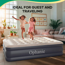 Load image into Gallery viewer, Ophanie Queen Air Mattress 18in Puncture Resistant Air Beds with Built in Pump, Elevated Quick Inflation/Deflation Inflatable Beds for Camping, Indoor Colchon, Guests Air Bed, Drak Gray