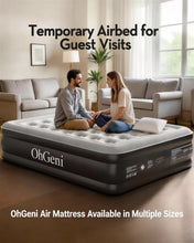 Load image into Gallery viewer, OhGeni Air Mattress Queen with Built in Pump, 18" Raised Inflatable Blow Up Mattress, Upgraded Surface Portable Bed for Home, Camping, Colchone Inflable, Ideal Alternative to a Bed, 1-Pack Only