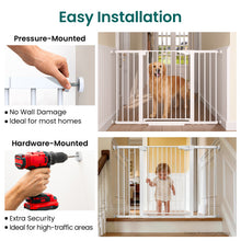 Load image into Gallery viewer, Cumbor 36" Extra Tall Baby Gate, 30-54" Wide Dog Gates for Large Dogs Dual Lock &amp; Auto Close Pet Gates for Stairs, Doorways &amp; Hallways, Pressure Mounted Safety Proofing for Babies &amp; Pets, White