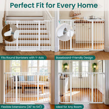 Load image into Gallery viewer, Cumbor 36" Extra Tall Baby Gate, 30-54" Wide Dog Gates for Large Dogs Dual Lock &amp; Auto Close Pet Gates for Stairs, Doorways &amp; Hallways, Pressure Mounted Safety Proofing for Babies &amp; Pets, White