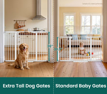 Load image into Gallery viewer, Cumbor 36" Extra Tall Baby Gate, 30-54" Wide Dog Gates for Large Dogs Dual Lock &amp; Auto Close Pet Gates for Stairs, Doorways &amp; Hallways, Pressure Mounted Safety Proofing for Babies &amp; Pets, White