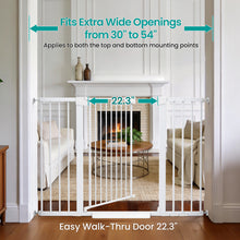 Load image into Gallery viewer, Cumbor 36" Extra Tall Baby Gate, 30-54" Wide Dog Gates for Large Dogs Dual Lock &amp; Auto Close Pet Gates for Stairs, Doorways &amp; Hallways, Pressure Mounted Safety Proofing for Babies &amp; Pets, White