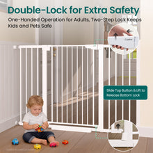 Load image into Gallery viewer, Cumbor 36" Extra Tall Baby Gate, 30-54" Wide Dog Gates for Large Dogs Dual Lock &amp; Auto Close Pet Gates for Stairs, Doorways &amp; Hallways, Pressure Mounted Safety Proofing for Babies &amp; Pets, White