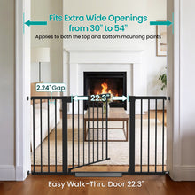 Load image into Gallery viewer, Cumbor 30-54" Extra Wide Baby Gate for Stairs &amp; Auto Close Dog Gate Black Dual Lock Easy Install Pet Gate for Doorways, Hallways &amp; Kitchen, Pressure Mounted, Easy Walk Thru Safety Proofing