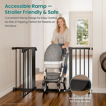 Load image into Gallery viewer, Cumbor 2 Pack 30-54" Baby Gate for Stairs, Auto Close Dog Gate Indoor Black