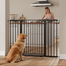 Load image into Gallery viewer, Cumbor 36" Extra Tall Dog Gate for Large Dogs, 30-54" Wide Pet Gate Auto-Close &amp; Dual-Lock Safety Gate, No-Drill Setup, Walk-Through Access for Doorways, Hallways &amp; Large Openings, Black