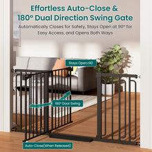 Load image into Gallery viewer, Cumbor 30.4-56.8" Extra Wide Baby Gate, Auto Close Dual Lock Dog Gate Black