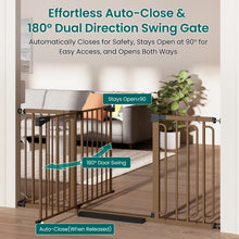 Load image into Gallery viewer, Cumbor 30.4-56.8" Extra Wide Baby Gate, Auto Close Dual Lock Dog Gate Brown