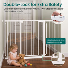 Load image into Gallery viewer, Cumbor 36" Extra Tall Baby Gate, 30.4-56.8" Extra Wide Dog Gate White