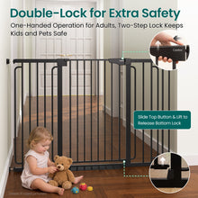 Load image into Gallery viewer, Cumbor 36" Extra Tall Baby Gate, 30.4-56.8" Extra Wide Dog Gate Black