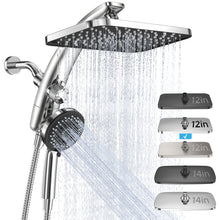 Load image into Gallery viewer, Ophanie 12-inch Coverage High Pressure Rain Shower Head Combo with Magnetic Handheld Shower Heads, Wide Rainfall &amp; 8 Modes Showerhead, Dual Anti-Clog Nozzles for Ultimate Experience