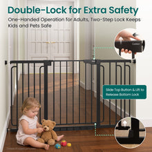 Load image into Gallery viewer, Cumbor 30.4-56.8" Extra Wide Baby Gate, Auto Close Dual Lock Dog Gate Black