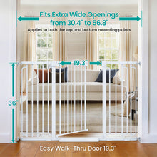 Load image into Gallery viewer, Cumbor 36" Extra Tall Baby Gate, 30.4-56.8" Extra Wide Dog Gate White