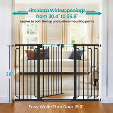 Load image into Gallery viewer, Cumbor 36" Extra Tall Baby Gate, 30.4-56.8" Extra Wide Dog Gate Black