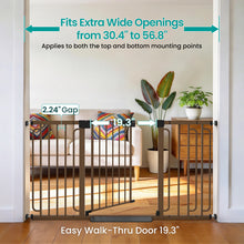 Load image into Gallery viewer, Cumbor 30.4-56.8" Extra Wide Baby Gate, Auto Close Dual Lock Dog Gate Brown
