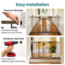 Load image into Gallery viewer, Cumbor 30.4-56.8" Extra Wide Baby Gate, Auto Close Dual Lock Dog Gate Brown