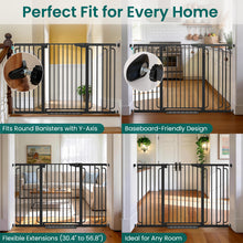 Load image into Gallery viewer, Cumbor 36" Extra Tall Baby Gate, 30.4-56.8" Extra Wide Dog Gate Black