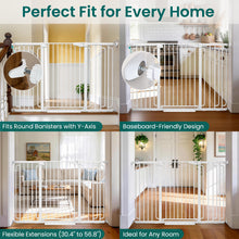 Load image into Gallery viewer, Cumbor 36" Extra Tall Baby Gate, 30.4-56.8" Extra Wide Dog Gate White