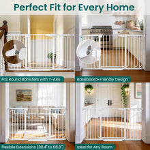 Load image into Gallery viewer, Cumbor 30.4-56.8" Extra Wide Baby Gate, Auto Close Dual Lock Dog Gate White