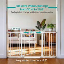 Load image into Gallery viewer, Cumbor 30.4-56.8" Extra Wide Baby Gate, Auto Close Dual Lock Dog Gate White