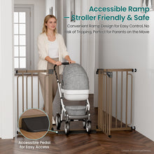 Load image into Gallery viewer, Cumbor 30.4-56.8" Extra Wide Baby Gate, Auto Close Dual Lock Dog Gate Brown