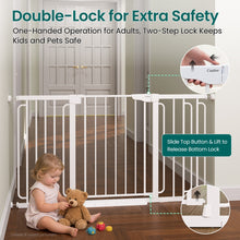 Load image into Gallery viewer, Cumbor 30.4-56.8" Extra Wide Baby Gate, Auto Close Dual Lock Dog Gate White