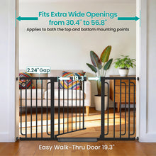 Load image into Gallery viewer, Cumbor 30.4-56.8" Extra Wide Baby Gate, Auto Close Dual Lock Dog Gate Black