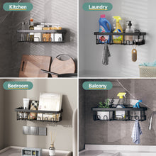 Load image into Gallery viewer, Ophanie Shower Caddy 5 Pack, Large Capacity Adhesive Bathroom Shower Organizer for Bathroom Storage, No Drilling, Rustproof Stainless Steel Shower Shelves, Black