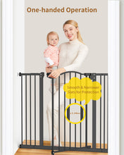 Load image into Gallery viewer, InnoTruth 29-39.6&quot; Baby Gate for Pets, Auto Close Both Sides Dog Gate with One-Hand Opening, 30&quot; Tall Safety Gates for Stairs, Hallways, Bedrooms, Wall Pressure Mount No Drill, White