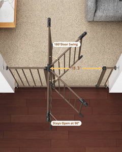 Baby Safety Gate,28.9-42.1"Wide,30" Tall Pressure Mounted,White