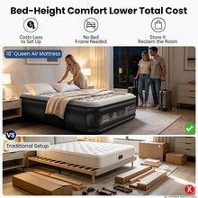 Load image into Gallery viewer, OhGeni Air Mattress Queen with Built in Pump, 18" Raised Blow up Bed, 800lb