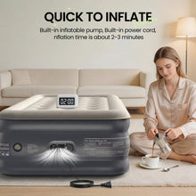 Load image into Gallery viewer, OlarHike Twin Air Mattress with Built-in Pump, 18" Raised Inflatable Bed for Home &amp; Outdoor Use, 300lb Weight Capacity - Portable Blow-up Mattress for Guests, Camping, and Travel