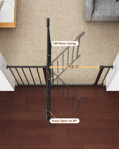 Baby Safety Gate,28.9-42.1"Wide,30" Tall Pressure Mounted,White