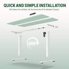 Load image into Gallery viewer, Veken 55 Inch Large Electric Standing Desk, Gaming Table, Green Height Adjustable Sit Stand Up Computer Tables for Home Office, Study , Writing, Suit students, employees and group work