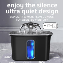 Load image into Gallery viewer, Veken Innovation Award Winner Stainless Steel Cat Water Fountain, 108oz/3.2L Automatic Pet Fountain Dog Water Dispenser with Replacement Filters &amp; Silicone Mat for Cats, Dogs (Space Black)