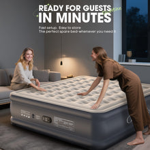 Load image into Gallery viewer, OlarHike King Size Air Mattress with Built-in Pump, 18" Extra-Wide Raised Inflatable Air Bed for Home and Guests, Heavy-Duty Support for 2-4 Sleepers Up to 750 lbs