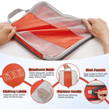 Load image into Gallery viewer, OlarHike 10 Set Compression Packing Cubes for Travel Essentials,Compressible Expandable Space Saver Bags for Organizing Clothes,Luggage Suitcase Garment Bags with Over 1000 pcs Mesh Holes(Orange)