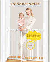 Load image into Gallery viewer, InnoTruth 29-39.6&quot; Baby Gate for Pets, Auto Close Both Sides Dog Gate with One-Hand Opening, 30&quot; Tall Safety Gates for Stairs, Hallways, Bedrooms, Wall Pressure Mount No Drill, White