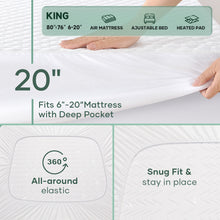 Load image into Gallery viewer, OhGeni Waterproof Mattress Protector,King Size Soft Bamboo Viscose Top Layer Pad,3D-Air Fabric Cooling Breathable Fitted Sheets, Washable Bed Cover,Deep Pocket Noiseless Over 99 Count Hex Bumps