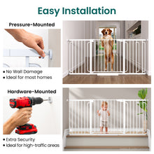 Load image into Gallery viewer, Cumbor Extra Wide Baby Gate, 36.6-69" Walk-Through Dog Gate White