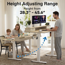 Load image into Gallery viewer, Veken 47-Inch Electric Standing Desk with Drawers, Adjustable Table, Wood