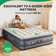 Load image into Gallery viewer, Ophanie Queen Air Mattress 18in Puncture Resistant Air Beds with Built in Pump, Elevated Quick Inflation/Deflation Inflatable Beds for Camping, Indoor Colchon, Guests Air Bed, Drak Gray
