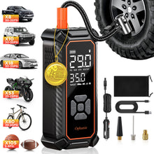 Load image into Gallery viewer, Ophanie Cordless Tire Inflator Portable Air Compressor, 160PSI, 6000mAh Long Range Battery, Air Pump for Car Tires, Bike, Motorcycle, Electric Pump with LED Light &amp; Digital Pressure Gauge