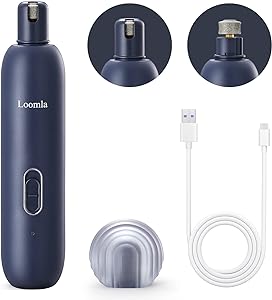 Loomla Dog Nail Grinder,USB Rechargeable Pet Nail Grinder＆trimmer, Paws Grooming,Pet Nail Clipper,Dark Blue