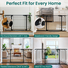 Load image into Gallery viewer, Cumbor Extra Wide Baby Gate, 36.6-69" Walk-Through Dog Gate Black