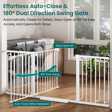 Load image into Gallery viewer, Cumbor Extra Wide Baby Gate, 36.6-69" Walk-Through Dog Gate White