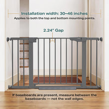 Load image into Gallery viewer, Cumbor 30-46" Baby Gate for Stairs, Auto-Close Dog Gate Indoor Cool Gray Easy Install Pressure Mounted Pet Gates for Doorways, Dual Lock Safety Proofing for Babies &amp; Pets, Mom's Choice Awards Winner