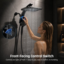 Load image into Gallery viewer, Ophanie 12-inch Coverage High Pressure Rain Shower Head Combo with Magnetic Handheld Shower Heads, Wide Rainfall &amp; 8 Modes Showerhead, Dual Anti-Clog Nozzles for Ultimate Experience