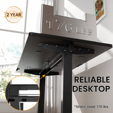 Load image into Gallery viewer, Veken 63" x 28" Super Large Standing Desk, Height Adjustable Electric Computer Desk, Sit to Stand Up, Modern Workstation for Home Office, Walking Pad, Writing, Gaming Bedroom Study, Black